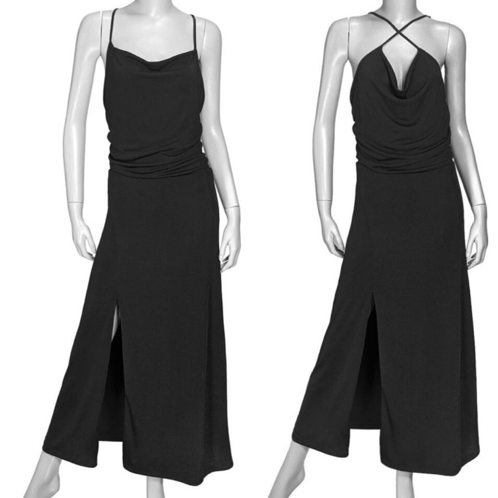NWT Jason Wu Textured Cowl Neck Backless Maxi Dress with Slit